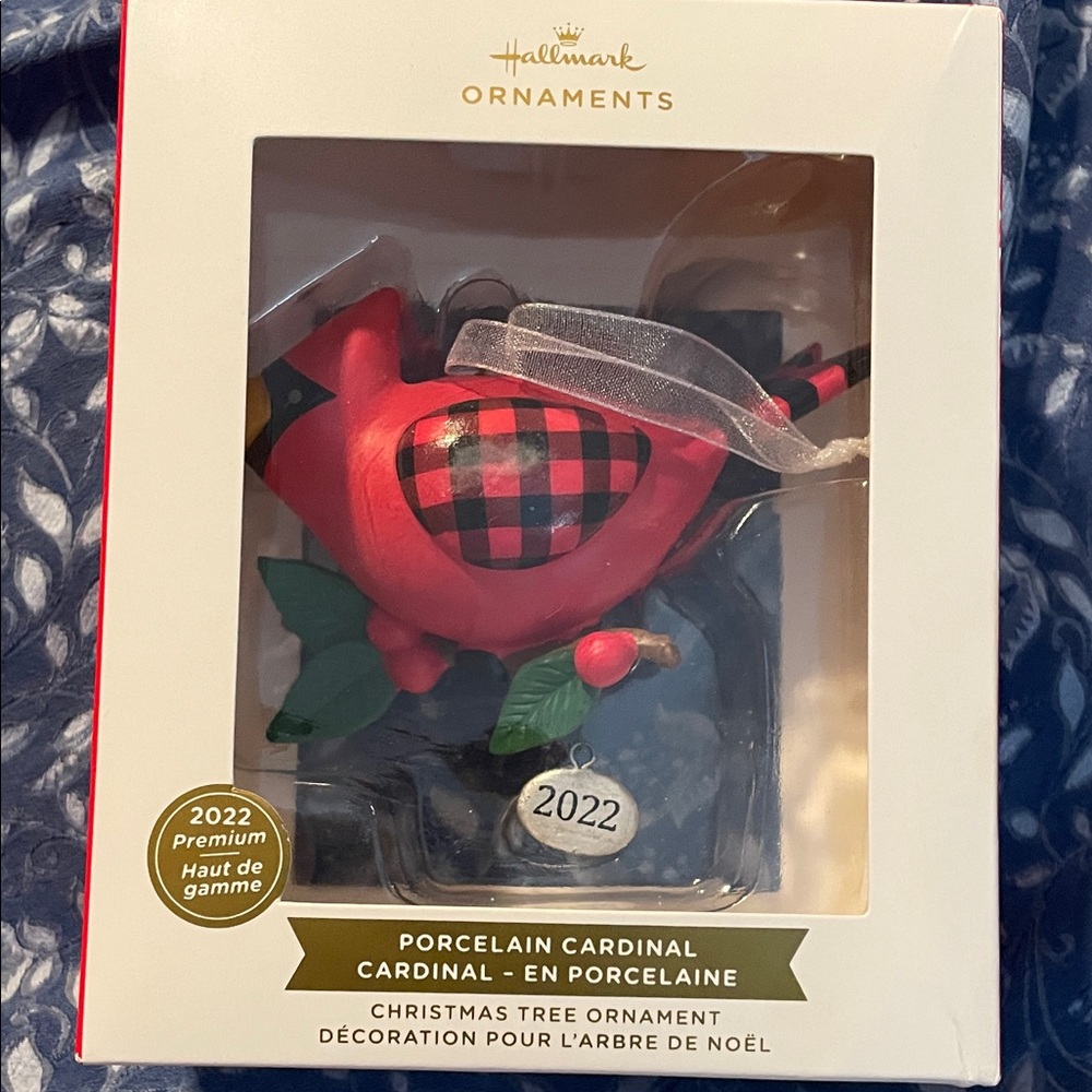 Hallmark Premium Porcelain Cardinal Christmas Ornament from 2022 NIB